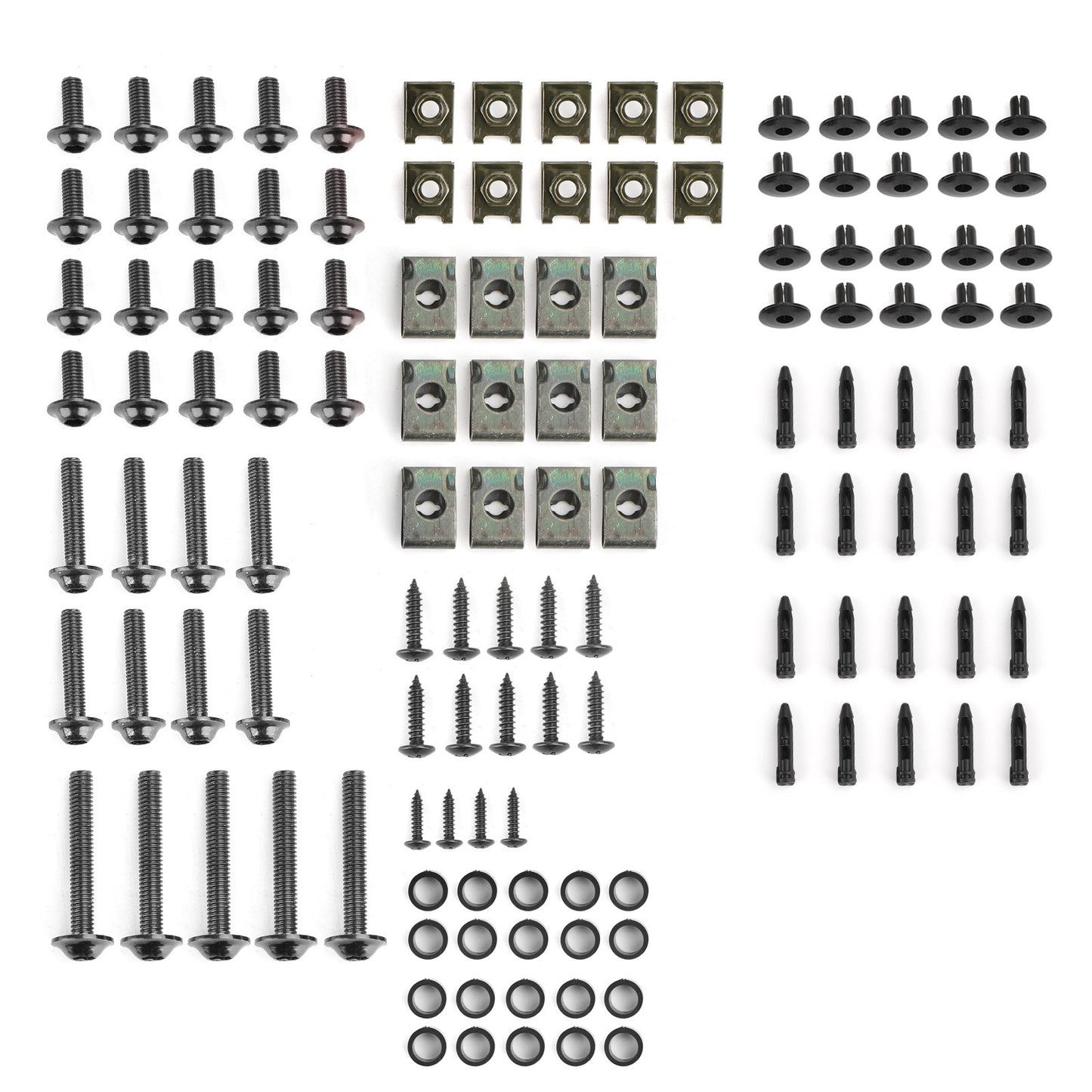 223PCS Fastener Clip Screw Bolt Kit Motor Sportbike Windscreen Fairing BK New