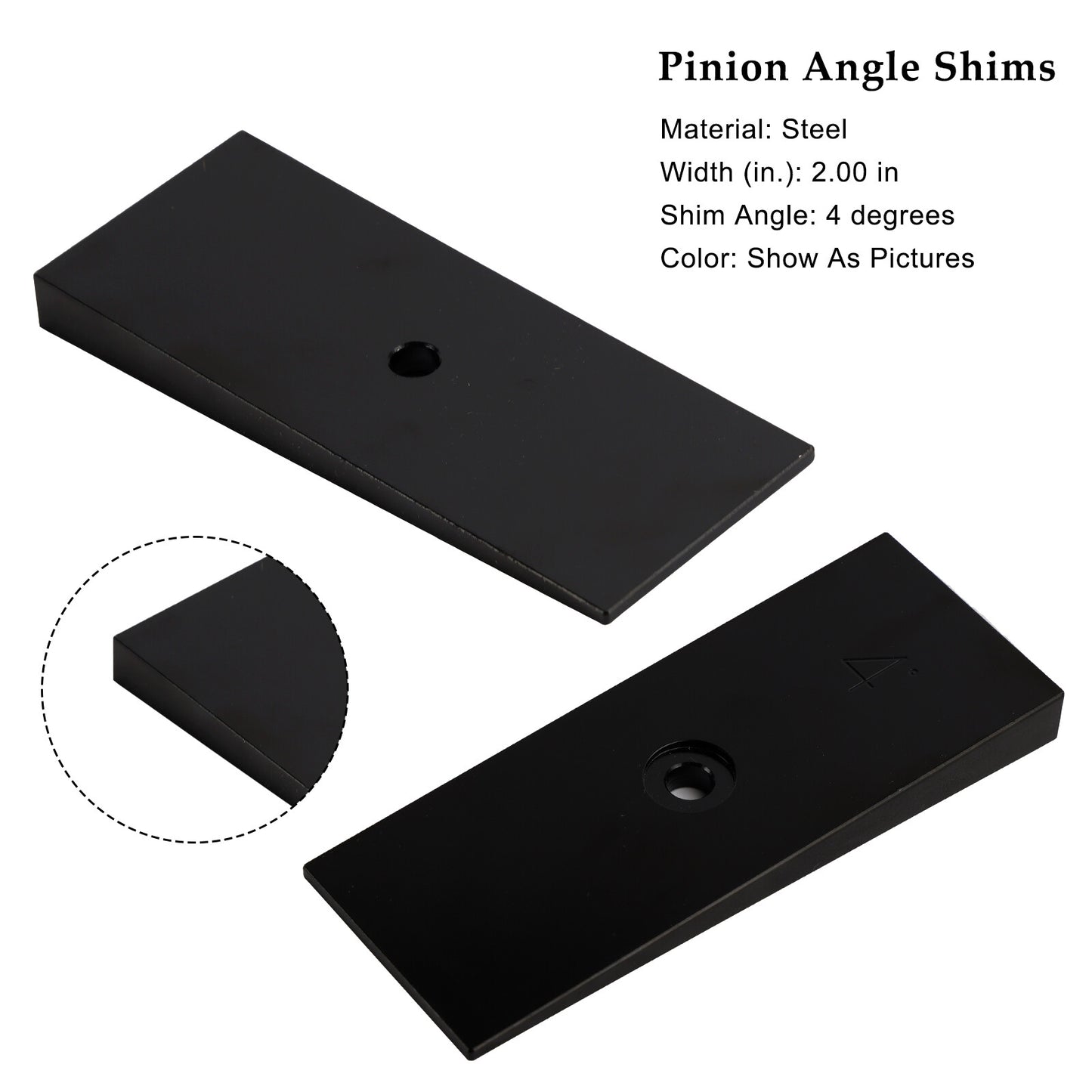 2PCS 2" Wide 4°Degree Steel Leaf Spring Degree Shims Black~·