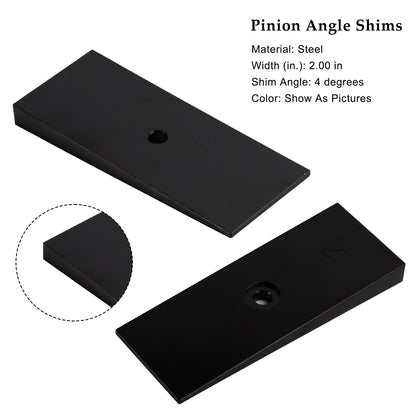 2PCS 2" Wide 4°Degree Steel Leaf Spring Degree Shims Black~·