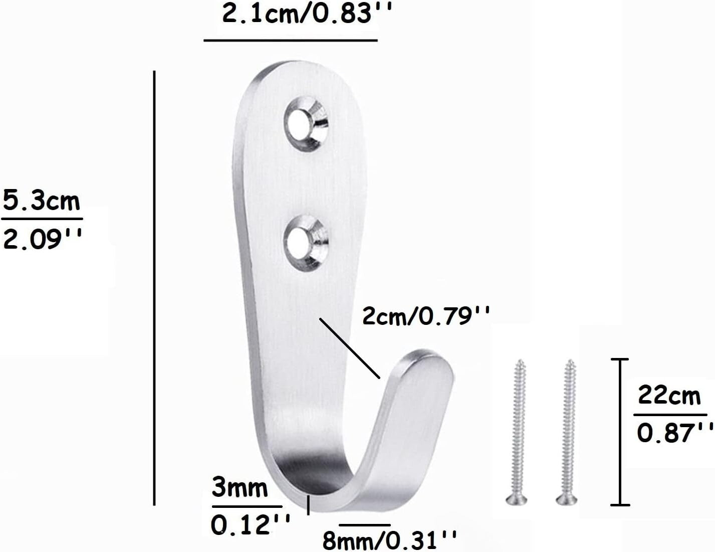 10PCs Hanging Metal Single Hook Clothes Hat Coat Robe Wall Door Hangers Hooks US