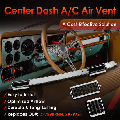 Center Dash A/C Air Vent Trim Plate For 81-91 Chevy Silverado GMC C/K 1500 2500