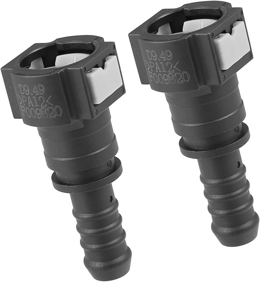 TWO Fuel Line Quick Connect Straight Push-On Adapter Connector for 3/8 to 3/8
