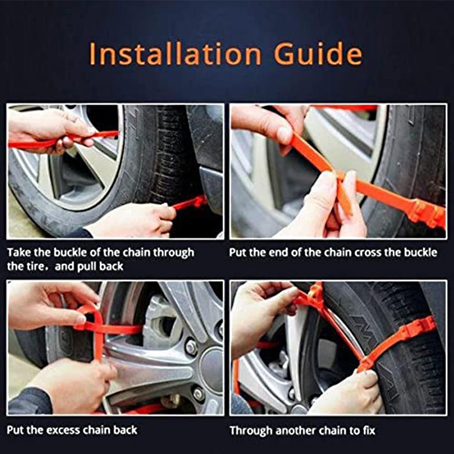 20pcs Winter Anti-skid Chains for Car Snow Mud Wheel Tyre Thickened Tire Tendon