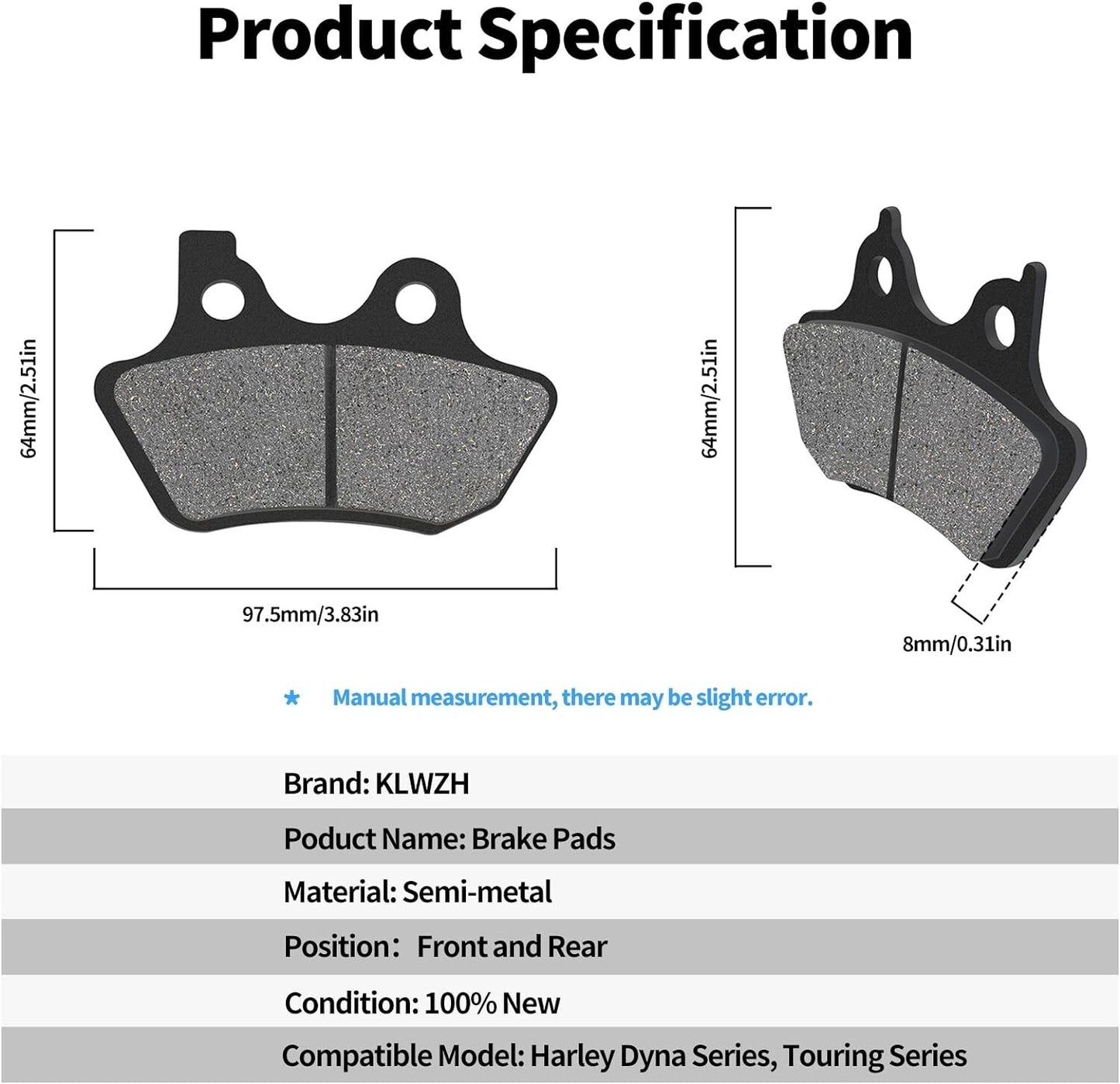 Front & Rear High Performance Brake Pads For Harley Davidson 2 sets 44082-00E