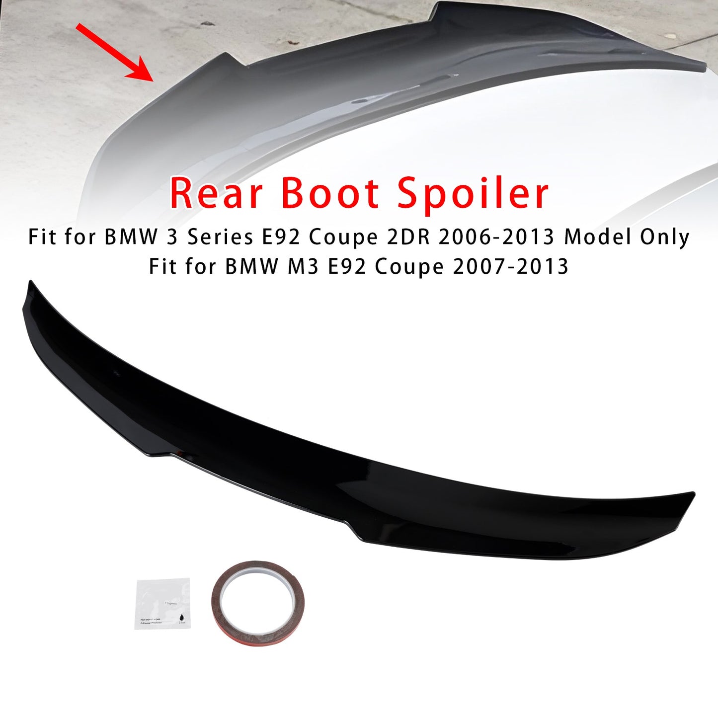 Gloss Black Rear Boot Spoiler For BMW 3 Series E92 06-13 Coupe PSM Style