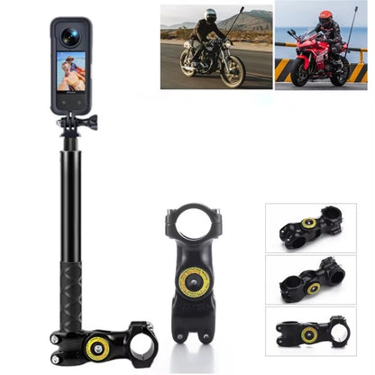 Motorcycle Mount Invisible Selfie Stick Handlebar Clamp for Insta360 Camera