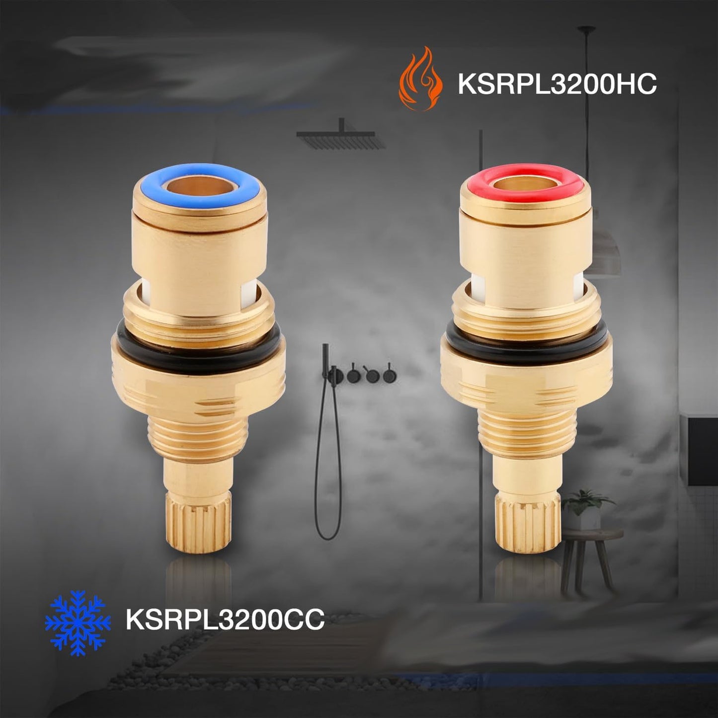 Brass Ceramic Valve Cartridge Set For CC Basin Faucet Cold Hot Ceramic Cartridge