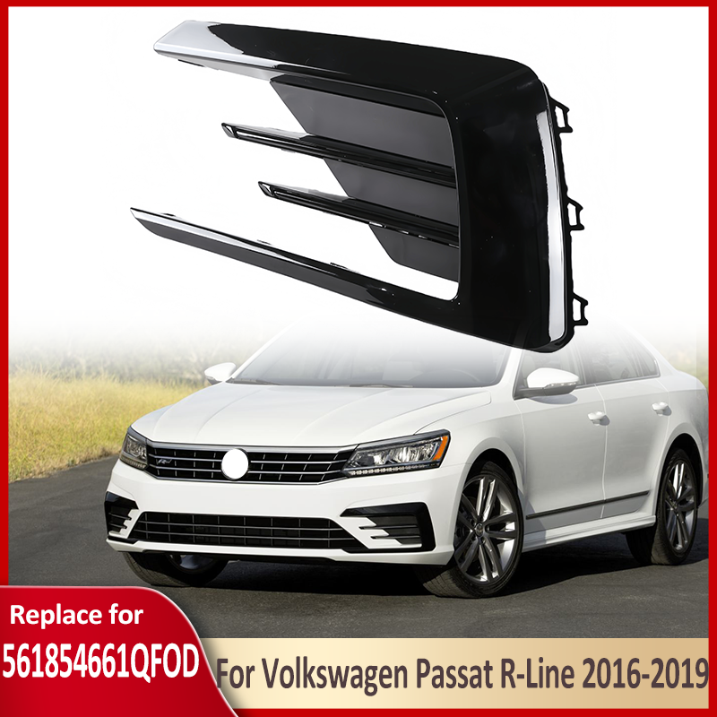 Front Bumper Fog Light Cover Grille For 2016-2019 VW Passat R-LINE Left Driver