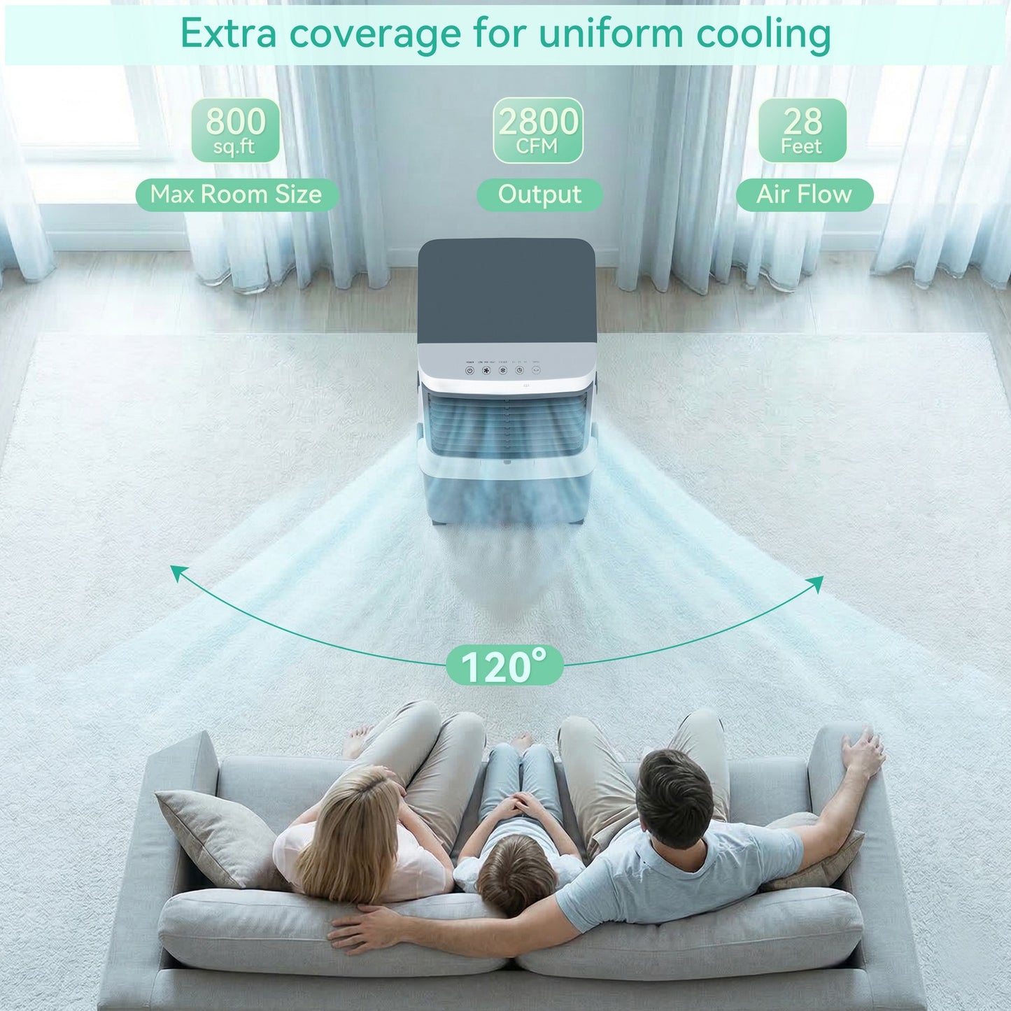Portable 8.5 Gal 3-in-1 Evaporative Cooler, Fan, Humidifier w/ Remote Control