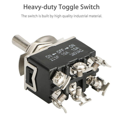 2-pack Waterproof 6pin DPDT Momentary Toggle Switch Boot Cap ON/OFF/ON Amp