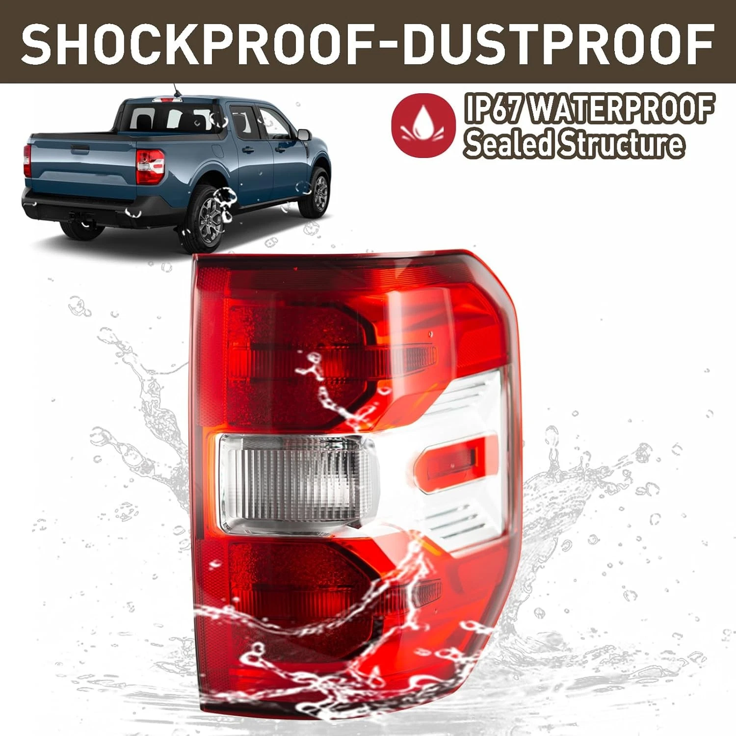 Halogen Tail Light Lamp Rear Right Passenger Side For 22-25 Ford Maverick XL XLT