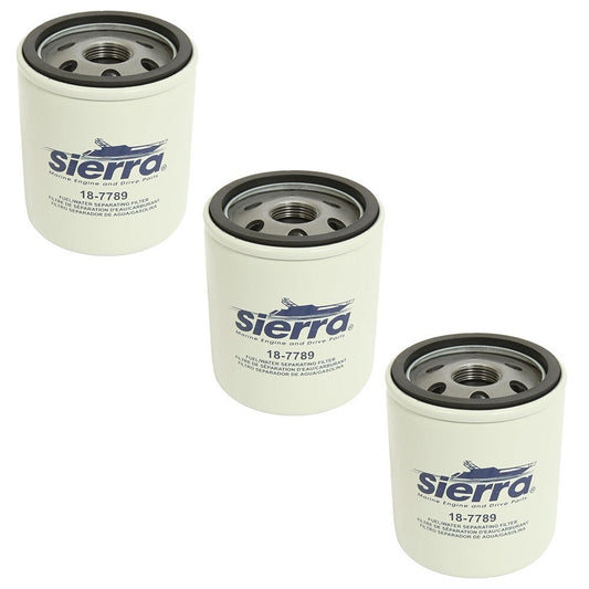 Solid Spare Sierra Marine 18-7789 Water Separating Fuel Filter - Cobra EFI - 3 PACK