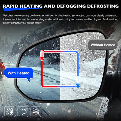 Heated Mirror Glass w/ BSD Left Driver Side For 13-24 Toyota RAV4 Tacoma 4Runner