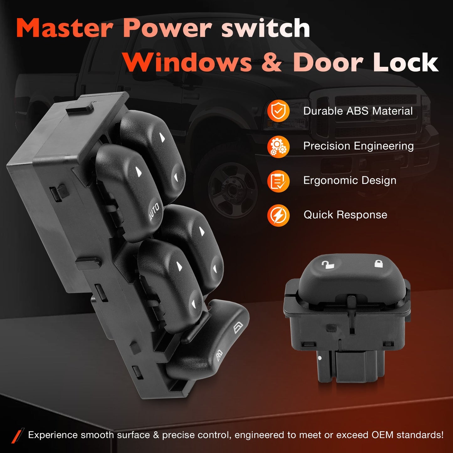 Master Power Window & Door Lock Switch Fit 2002-05 Ford F250 Excursion Explorer