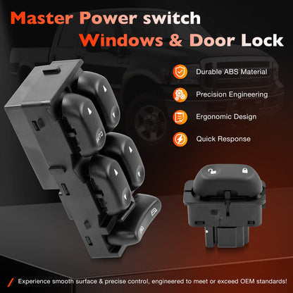 Master Power Window & Door Lock Switch Fit 2002-05 Ford F250 Excursion Explorer