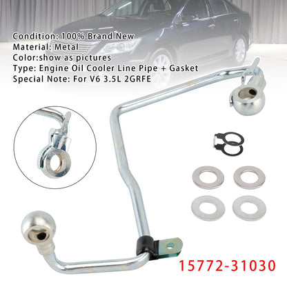 2GRFE Engine Oil Cooler Line Pipe 15772-31030 + Gaskets For Toyota Avalon Camry