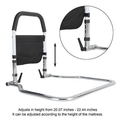 Foldable Bed Rail Safety Assist Handle Hand Guard Grab Bar Elderly Handicap
