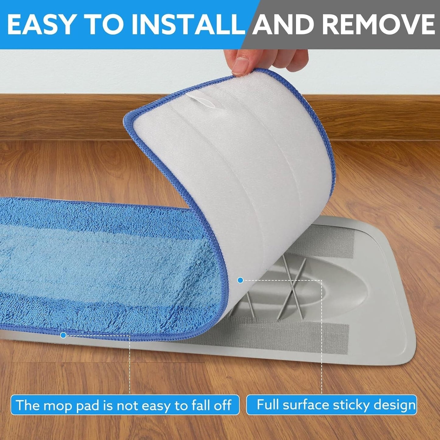 6 Pack Replacement Microfiber Cleaning Pads For Bona Mop 18 Inch Reusable Tools