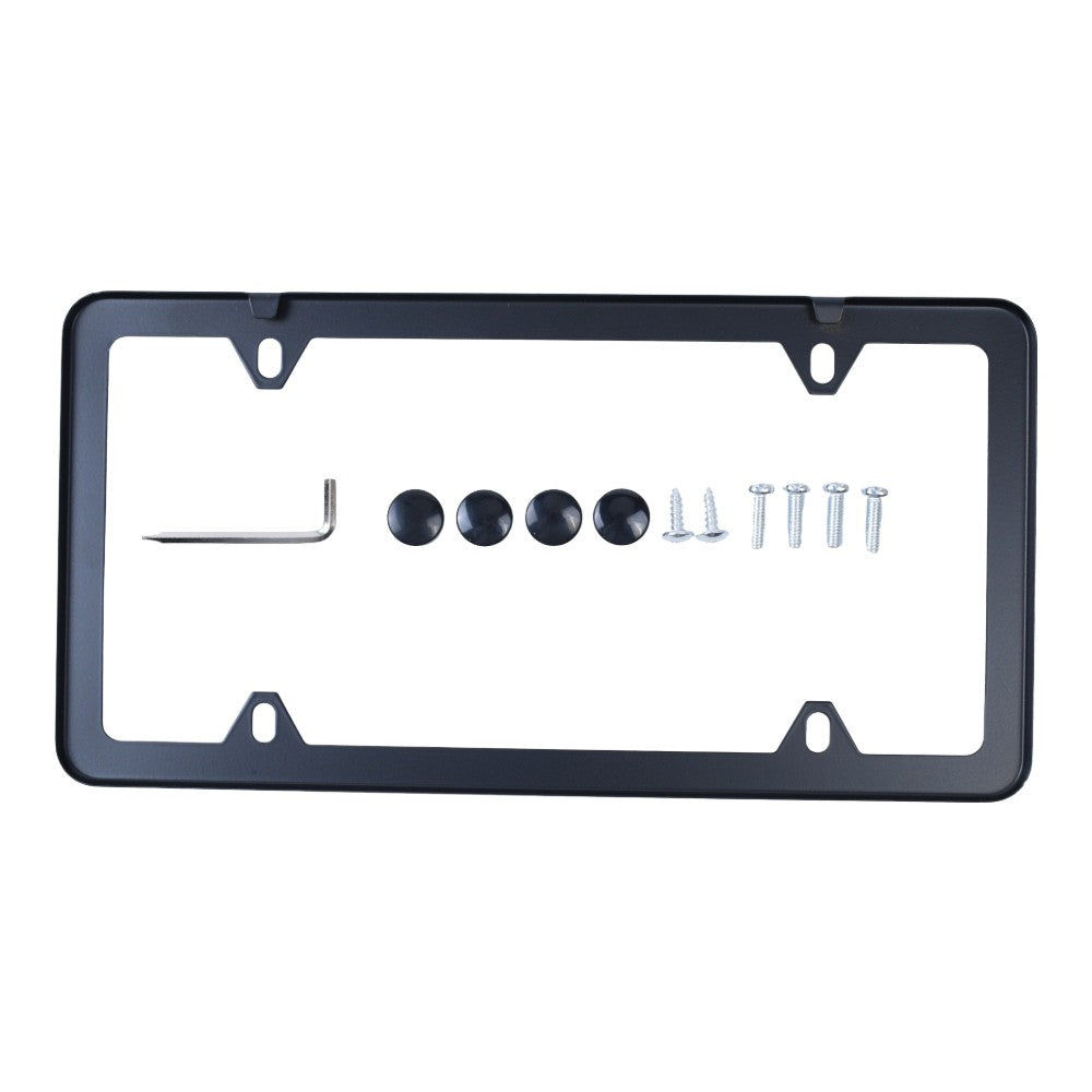 Fits For BMW License Plate Frame Stainless Steel BLACK SLIMLINE 82120010399