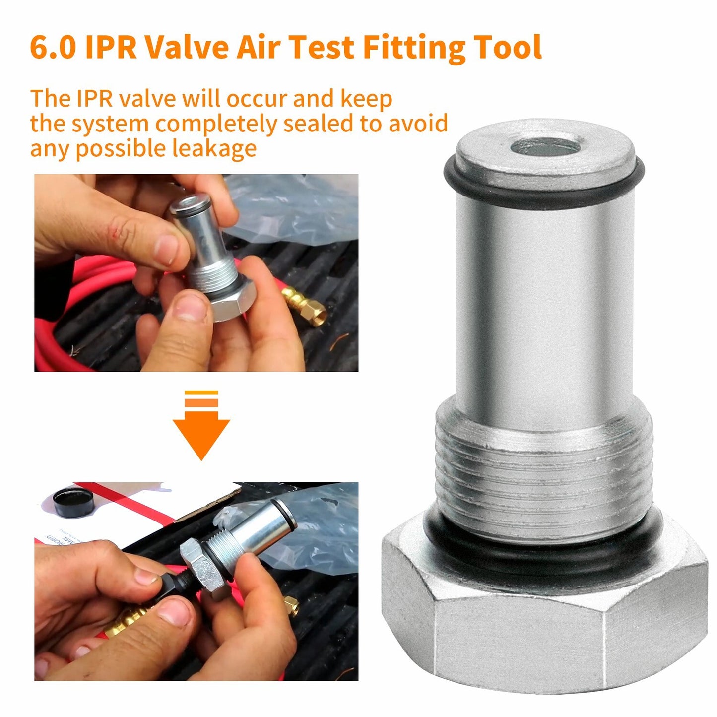 IPR Valve Socket Air Test Fitting & Fuel Rail Adapter for 6.0L Ford Powerstroke