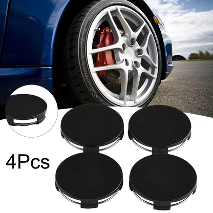 Universal 65mm Dia 4 Clips Auto Wheel Tyre Center Hub Caps Cover Black Pack of 4