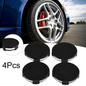 Universal 65mm Dia 4 Clips Auto Wheel Tyre Center Hub Caps Cover Black Pack of 4