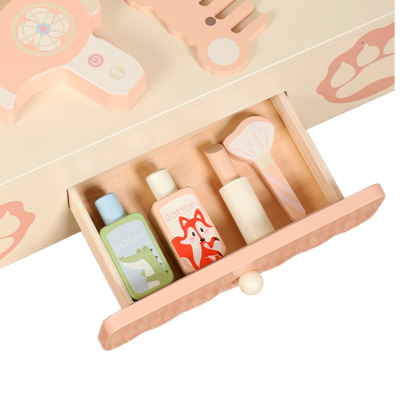 Kids Vanity Set with Storage Drawer Little Girls' Makeup Table with Mirror
