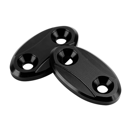 ALUMINUM MIRROR BLOCK OFF PLATES HOLE CAPS BLACK FOR YAMAHA YZF-R1 R1 2007-2014