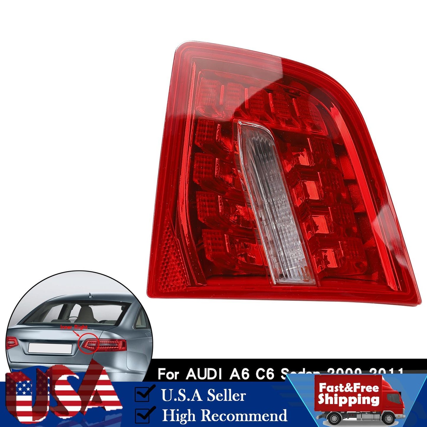 Right Inner Trunk LED Tail Light Lamp For AUDI A6 C6 Sedan 2009-2011