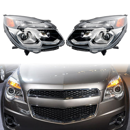 Halogen Chrome Headlight lamp Assy Front Left ＆ Right For 2016-17 Chevy Equinox