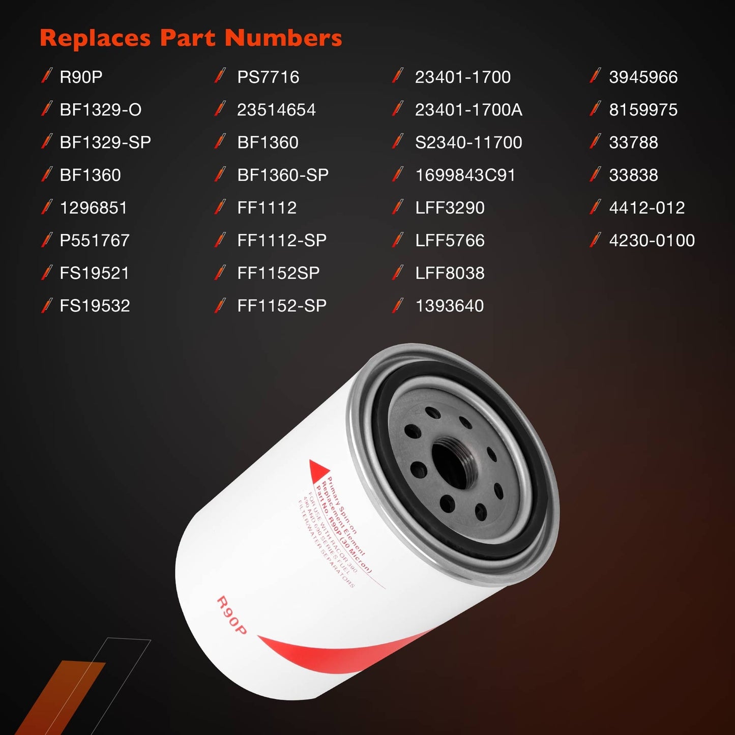 Fuel Filter Water Separator Spin-on Element For 390RC 490R 690R 790R Series R90P