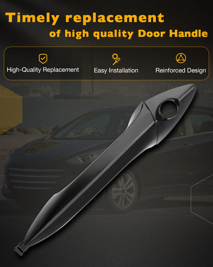 Exterior Door Handle Front Left w/ Lock Cylinder & Key Fit 11-16 Hyundai Elantra