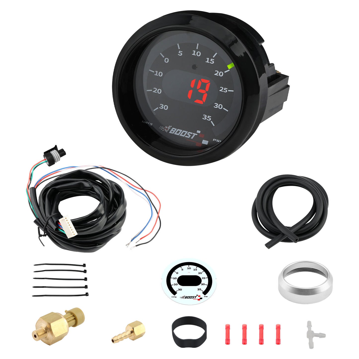 Digital Boost Pressure Gauge Kit For 30-4406 X-Series -30inHg ~ 35PSI / 1~2.5BAR