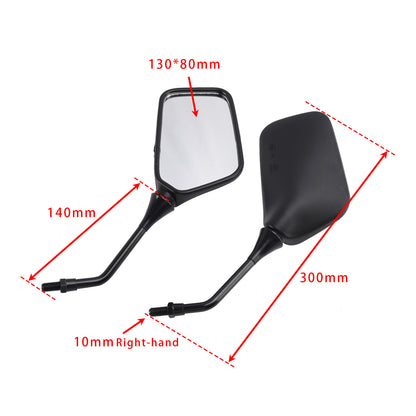 Pair Black Mirrors M10 Rearview Mirrors For Suzuki DR200 DR350 DRZ400 DR650