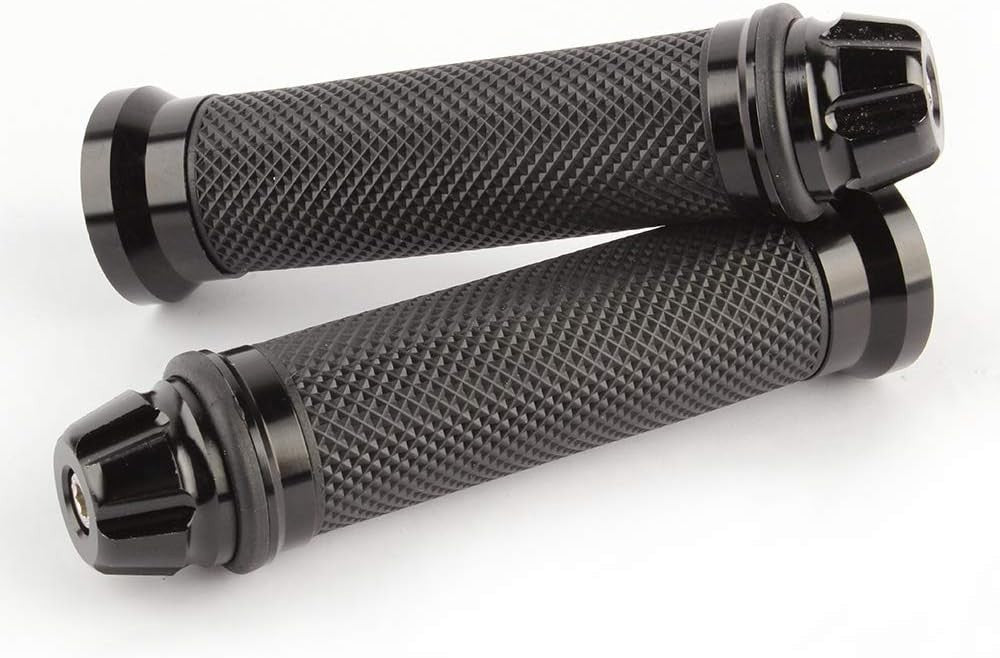 Black 7/8" & 1" Handlebar Hand Grips Rubber Gel For Honda Suzuki Kawasaki Yamaha