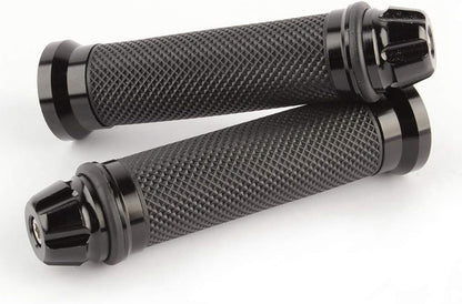 Black 7/8" & 1" Handlebar Hand Grips Rubber Gel For Honda Suzuki Kawasaki Yamaha