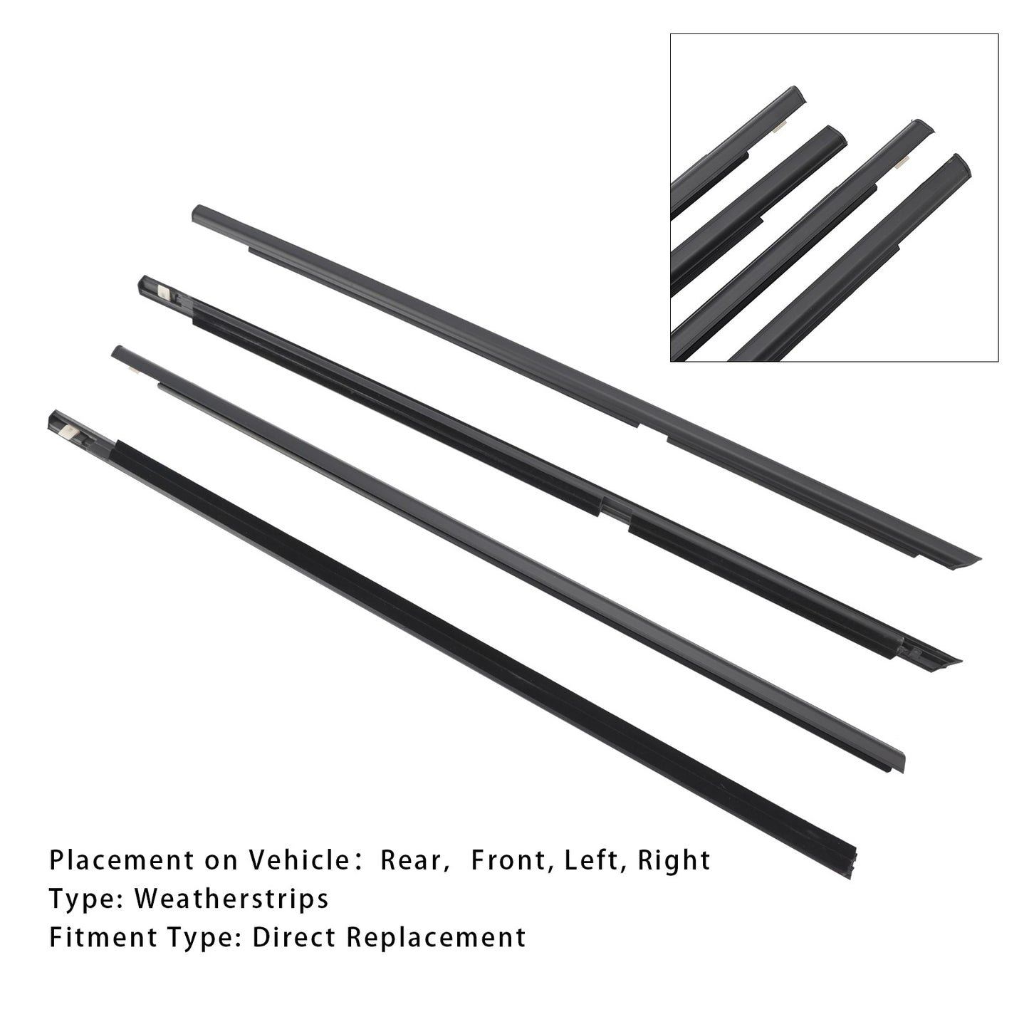 4PCS Door Glass Belt Outer Molding Weatherstrip For Suzuki Grand Vitara 09-13