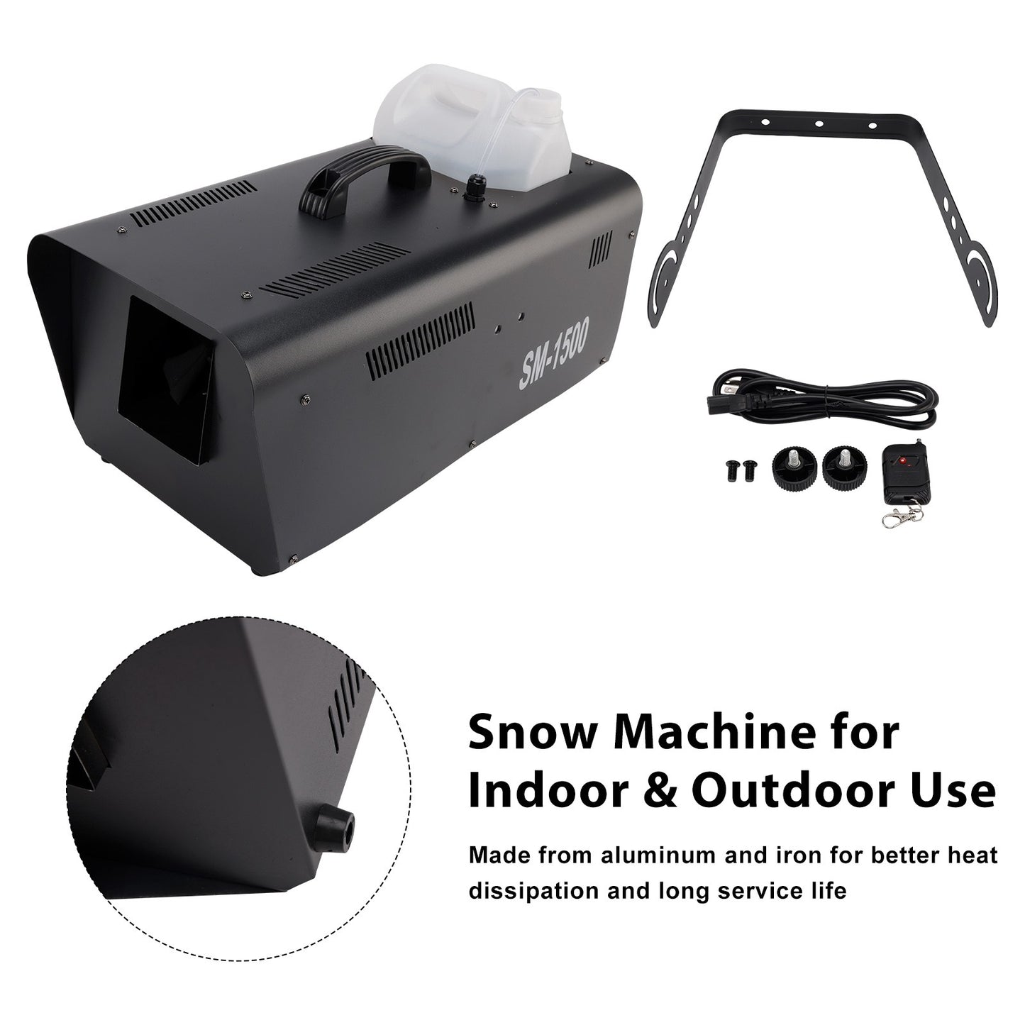 1500W Snow Machine with Wired Remote – Snowflake Maker for Christmas Weddings