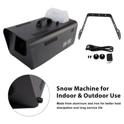 1500W Snow Machine with Wired Remote – Snowflake Maker for Christmas Weddings