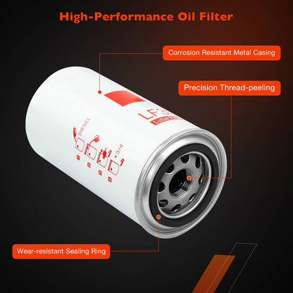3X LF3972 Oil Lube Filter For 89-15 Dodge Ram 2500 Fleetguard Cummins 5.9L 6.7L