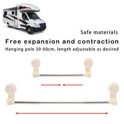 2x RV Shower Corner Storage Bar  Adjustable Stainless Steel Rod 11.8-23.6 inches