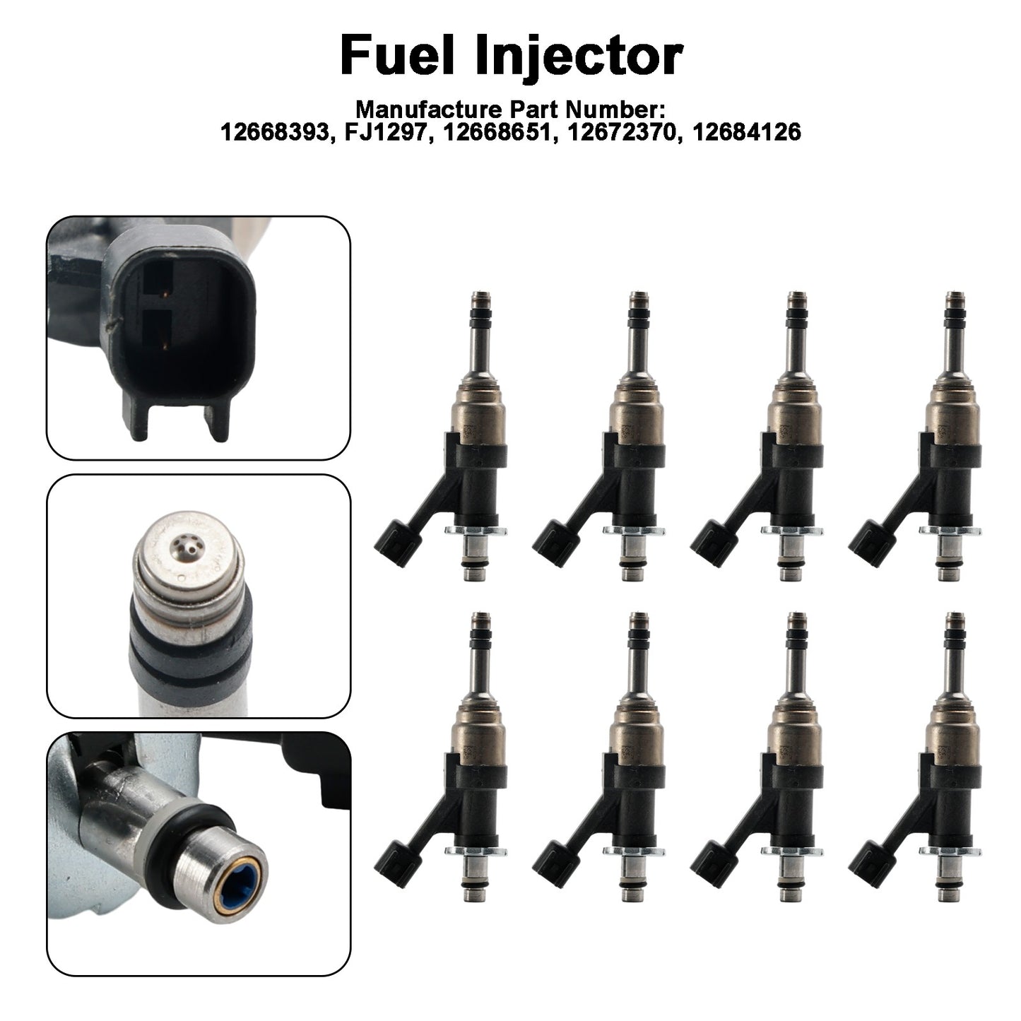8PCS Fuel Injector 12668393 Fit Cadillac Escalade 2015-2018 Fits Camaro 16-18