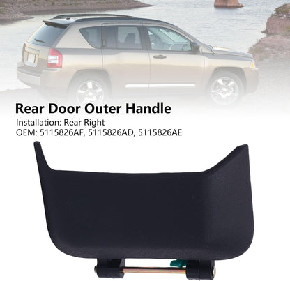 Rear Right Passenger Side Exterior Door Handle Black For 2007-2016 Jeep Compass