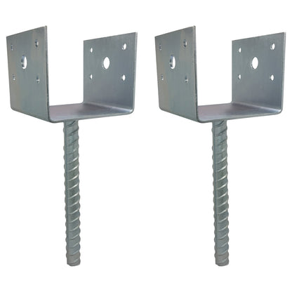 U Shaped 4x4 Deck Post Concrete Anchor Spike, Fence Post Base, Zinc Plated (2)