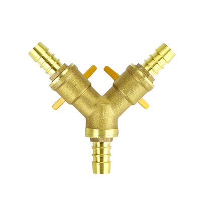 3/8" Hose Barb Ball Valve Y Shaped 3 Way Connector Barb Brass Fitting OD 11mm US