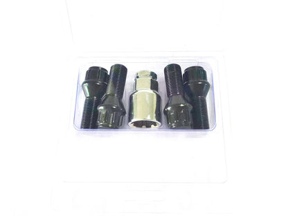 Set of 4 14x1.25 28mm Black Wheel Locks BMW 2 3 4 5 6 7 X5 X3 Series Mini Cooper