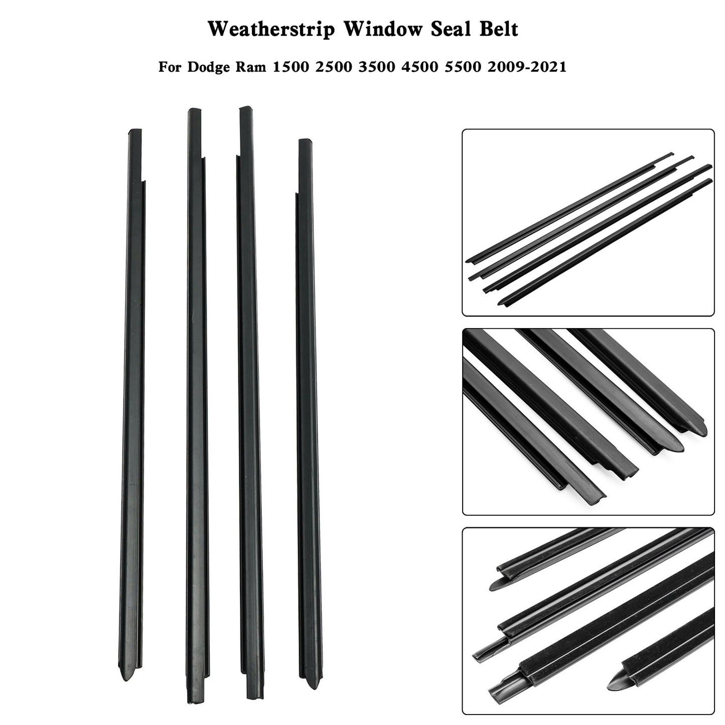 Weatherstrip Window Seal Belt For Dodge Ram 1500 2500 3500 4500 5500 2009-2021 A