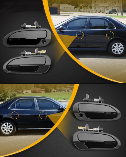 4Pcs Outside Exterior Door Handles Front & Rear Side Fit 1998-2002 Honda Accord
