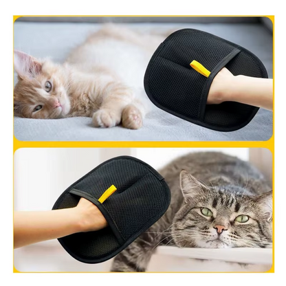 2 PCs Electrostatic Pet Hair Removal Gloves Reusable Pet Grooming Gloves Brush