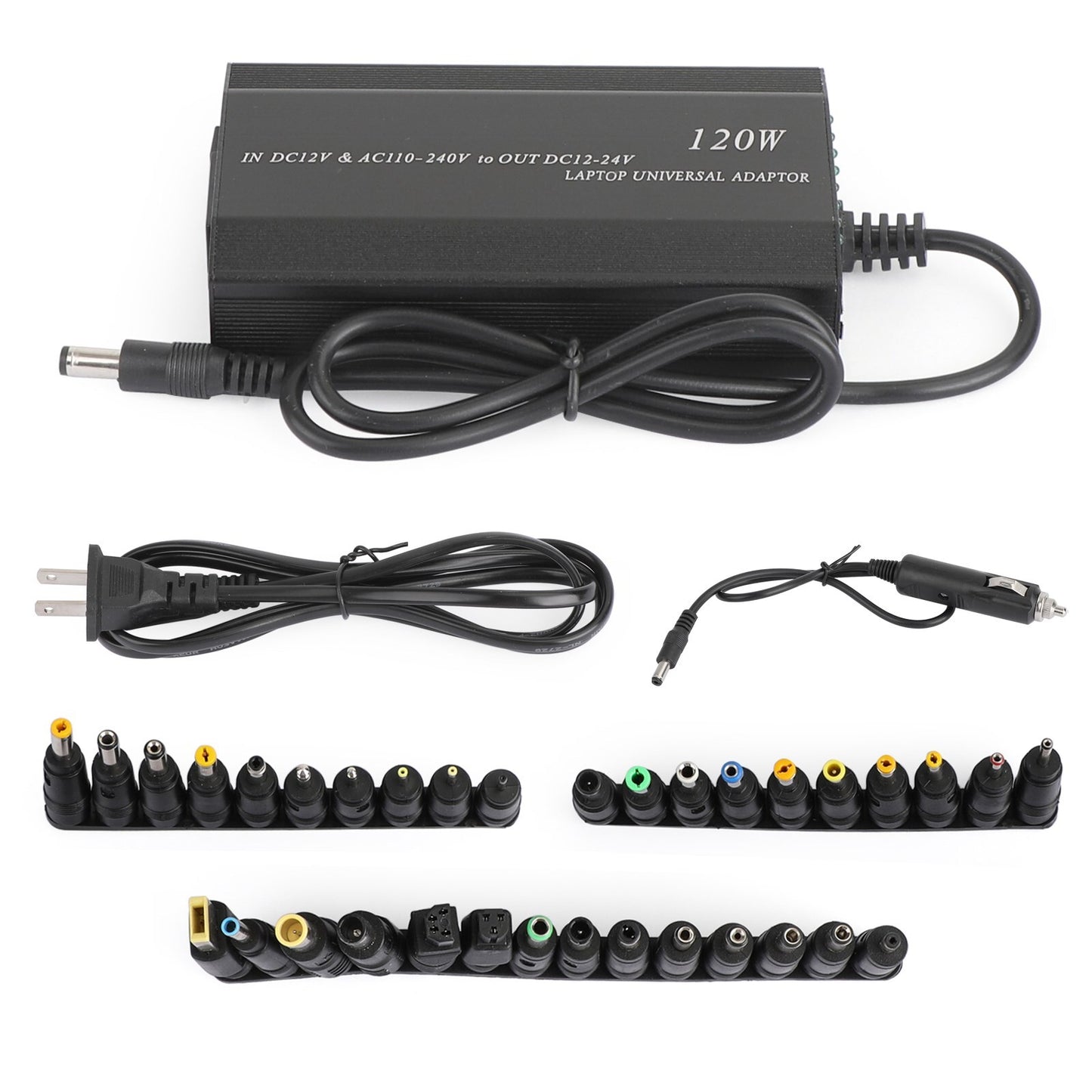 120W Car Home 34 Tips Power Supply Adapter Charger for Laptop Notebook US Plug